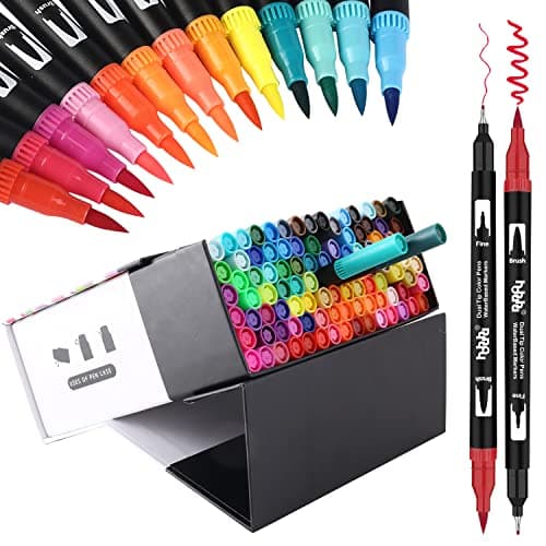 Stylos Feutre 100 Couleurs pour Calligraphie et Coloriage Adulte hho-100B