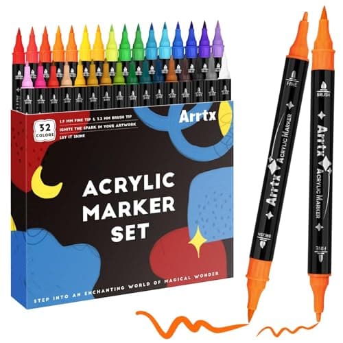 Marques Arrtx Feutres Acrylique Double Pointe 32 Couleurs Fournitures Artistiques Peinture Rock Bois