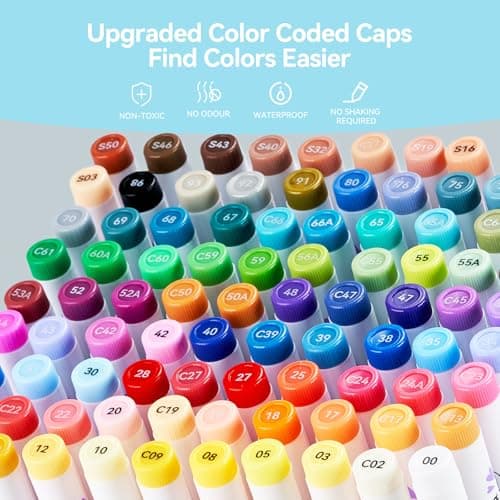 Marqueurs acryliques Arrtx 90 couleurs pour peinture sur pierre et céramique뻣