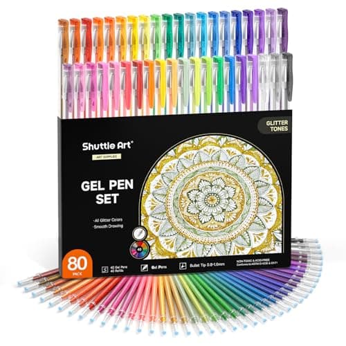 Stylos Pailletés Shuttle Art 80 Pièces pour Adultes et Enfants - Global Recycled Standard