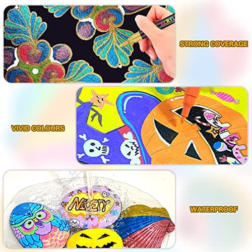 Nicety Lot de 72 marqueurs acryliques à pointe extra fine pour créatifs et artistes en loisirs créatifs