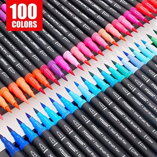 Stylos aquarelles MancoLA MA-100B pour adultes, feutres pointe fine pour coloriage et dessin professionnel, mandalas et