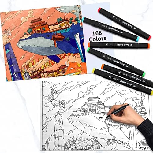 Ordeluxe 168 Couleurs Feutre A Alcool Pour Artistes Séchage Rapide En Une Seconde