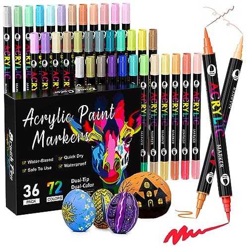 Marqueurs Peinture Acrylique Patamiyar 72 Couleurs pour Roche Toile DIY
