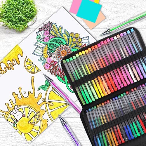 Gunsamg Stylo Gel Coloriage 240 Pièces, 120 Recharges Pailletées pour Enfants, Idéaux pour Livre de Coloriage et Dessin
