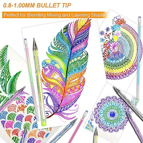 Stylo Gel Paillette Lyuvie 160 pour Enfants et Adultes, Stylo Paillette avec 80 Couleurs et 80 Recharges, Artisanat et S