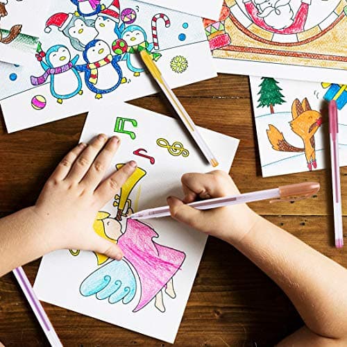 Gurkkst Ensemble de 48 Stylos à Encre Gel de Couleur Gel Paillettespour Adultes - Peinture, Écriture et Coloriage - 12 M