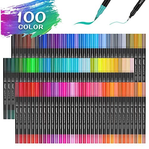 Stylos aquarelles MancoLA MA-100B pour adultes, feutres pointe fine pour coloriage et dessin professionnel, mandalas et