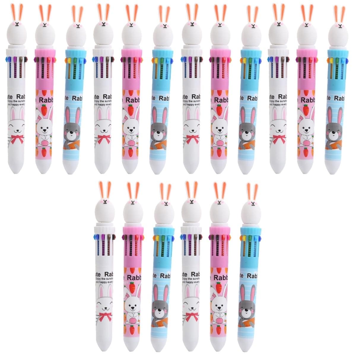 NUOBESTY Stylos À Bille Kawaii 3 Ensembles 6 Pièces pour Enfants Effaçables Portatifs 3 Couleurs * 10