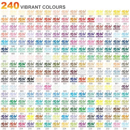 Laconile 240 Couleurs Feutres Peinture Acrylique - Idéal pour Artistes Amateurs et Professionnels - Marqueur Peinture Mu