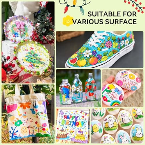 Marqueurs Acryliques Arrtx 36 Couleurs pour Peinture de Roches, Verre, Pierre et Bois - Set Pointe Pinceau