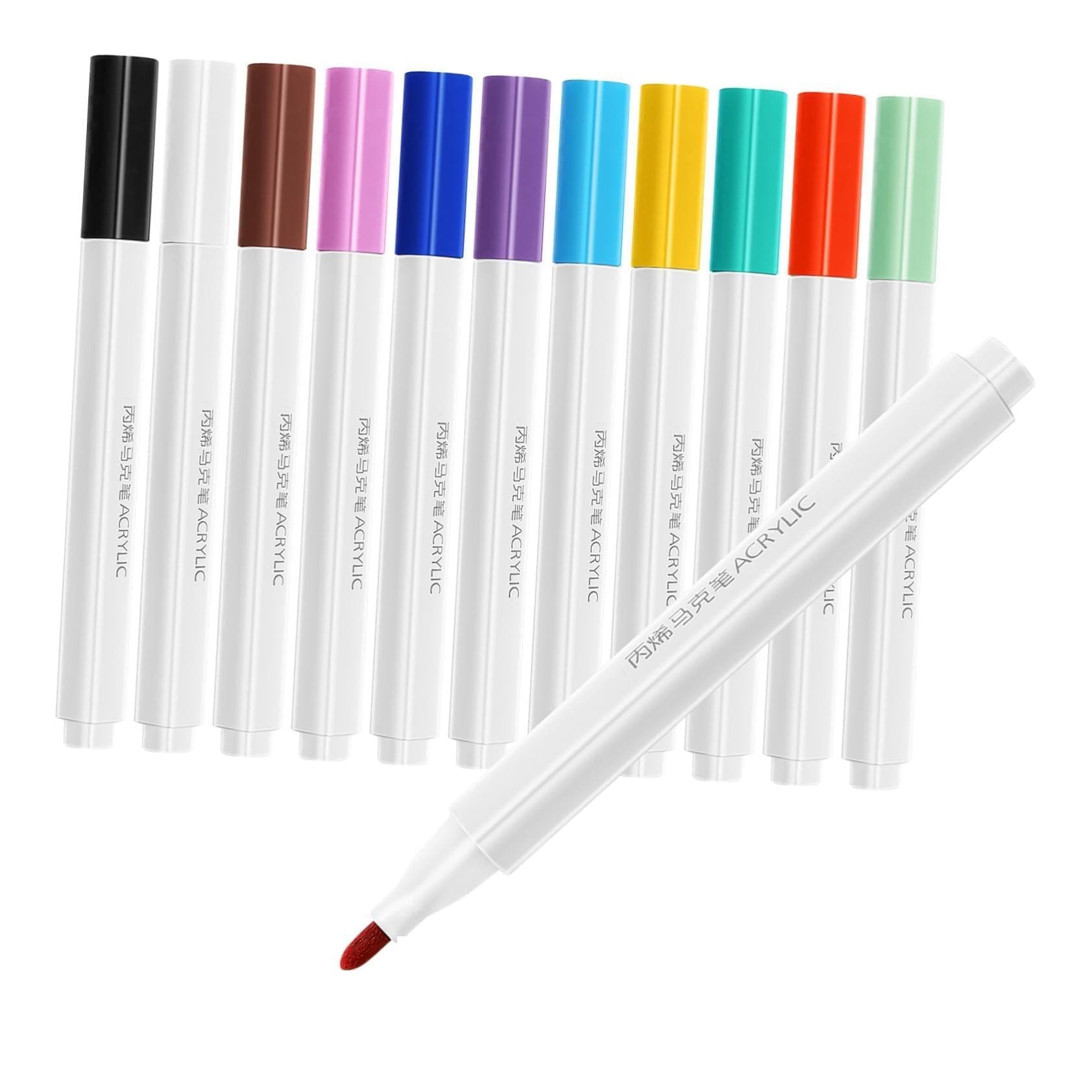 DIYEAH Marqueurs Acrylique Set 12 Pièces Pour Peinture Artisanal Cuisine Rustique Salons