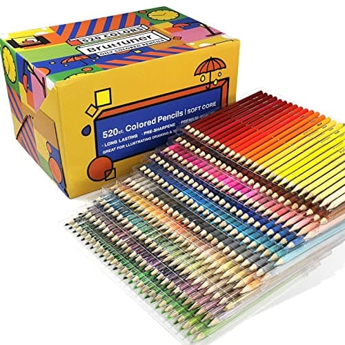 Crayons de couleur professionnel 180 couleurs en fer blanc pour adultes et artistes - esquisse, ombrage et coloration - — 520 oily Coloured Pencils