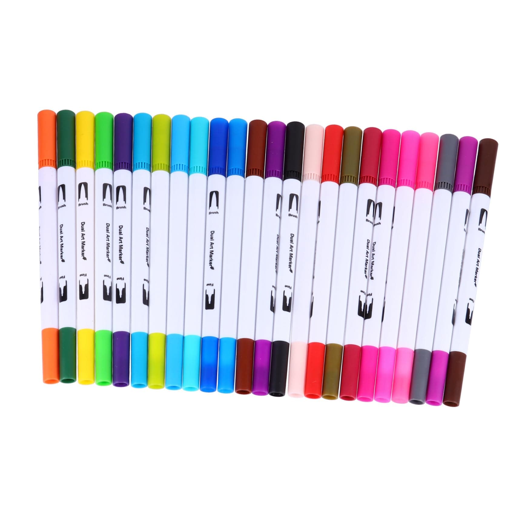Stylos Marqueurs DIYEAH Double Couleurs 24 Pièces Journalisation École Travail Étui