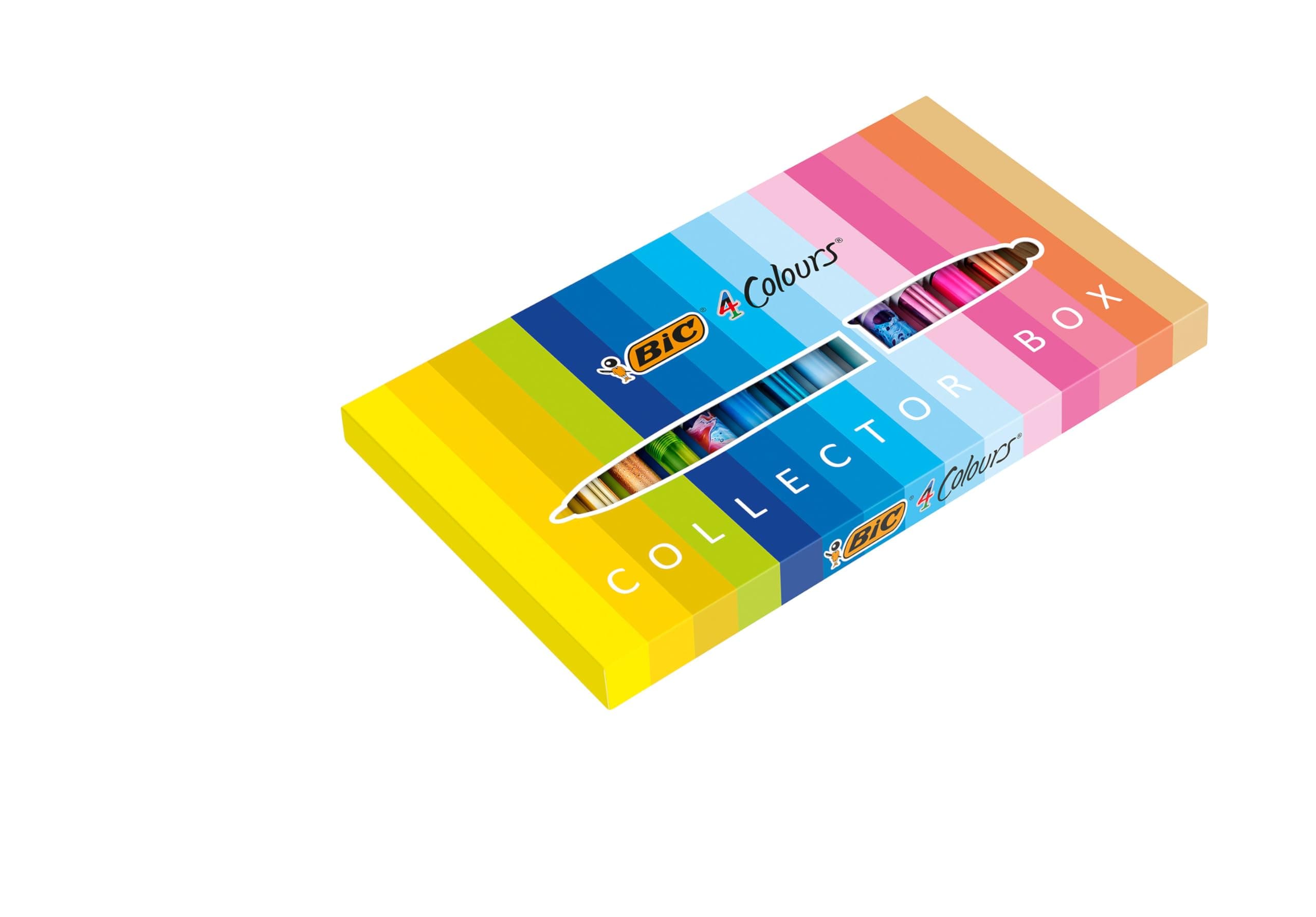 BIC Collection Spéciale | 4 Couleurs, Pointes Moyennes et Large, Boîte de 15 | Couleurs d'Encre Assorties | Étudiant et