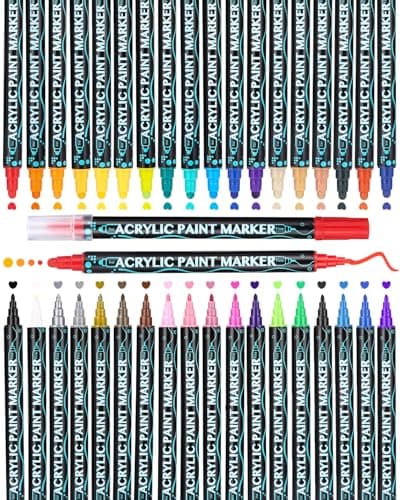 Marqueur Peinture Acrylique 36 Couleurs pour Bricolage et Artistry - Double Pointe - Feutre Coloriage Brush Pen für Rupe