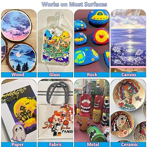 Marqueurs Peinture Acrylique Patamiyar 72 Couleurs pour Roche Toile DIY