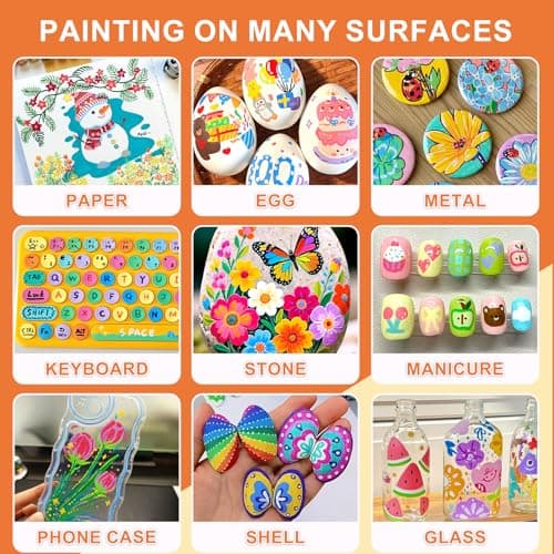 VividHues 48 Feutres Acrylique Dual Tips - Peinture Acrylique pour Peinture sur Bois, Toile et Verre, DIY
VividHues 48 F