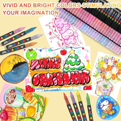 Laconile Marqueurs Acryliques - Portable Nuancier 288 Couleurs, Idéal pour Artisans et Artistes - Verre, Céramique & Pie