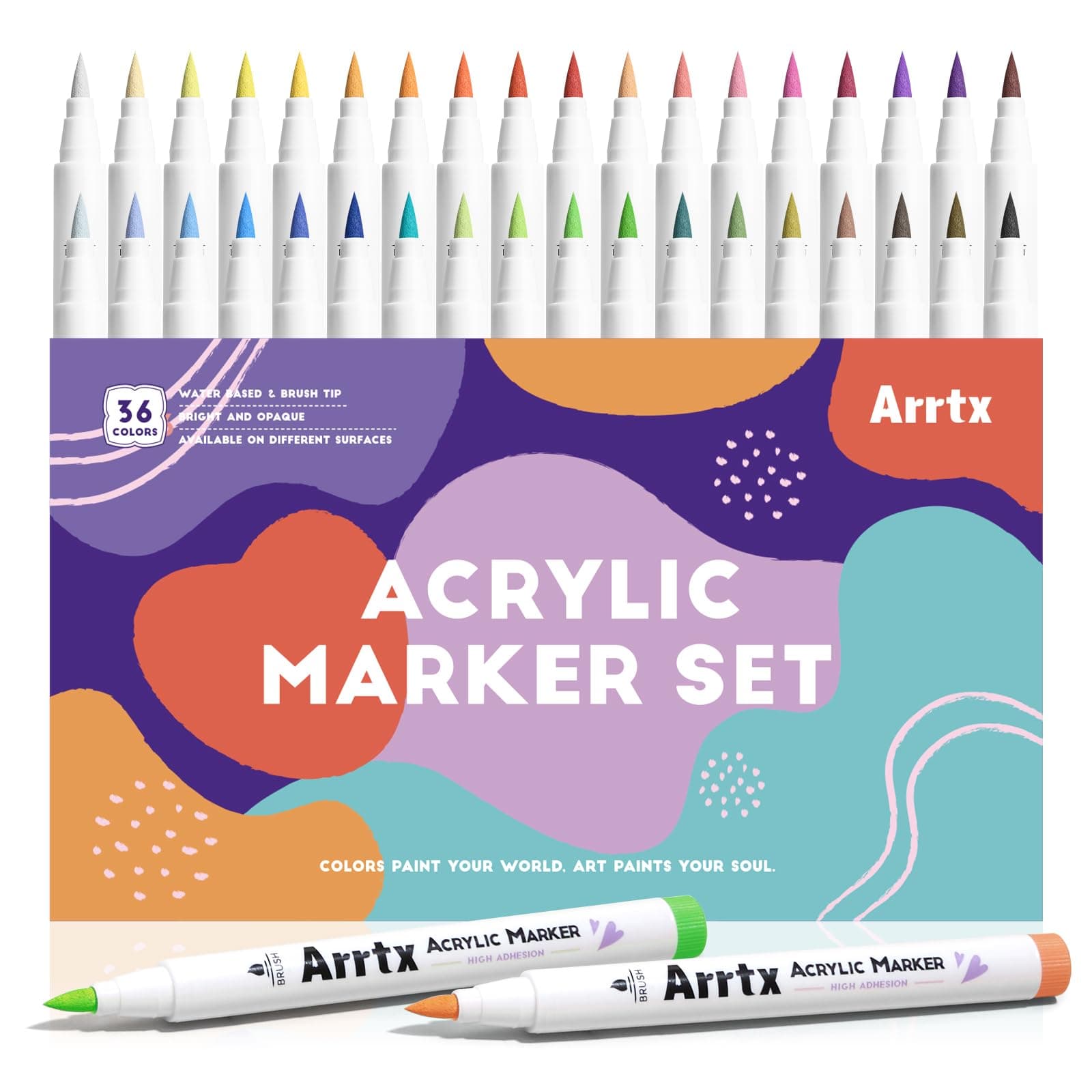 Marqueurs acryliques Arrtx 36D pointe pinceau pour peinture diverse