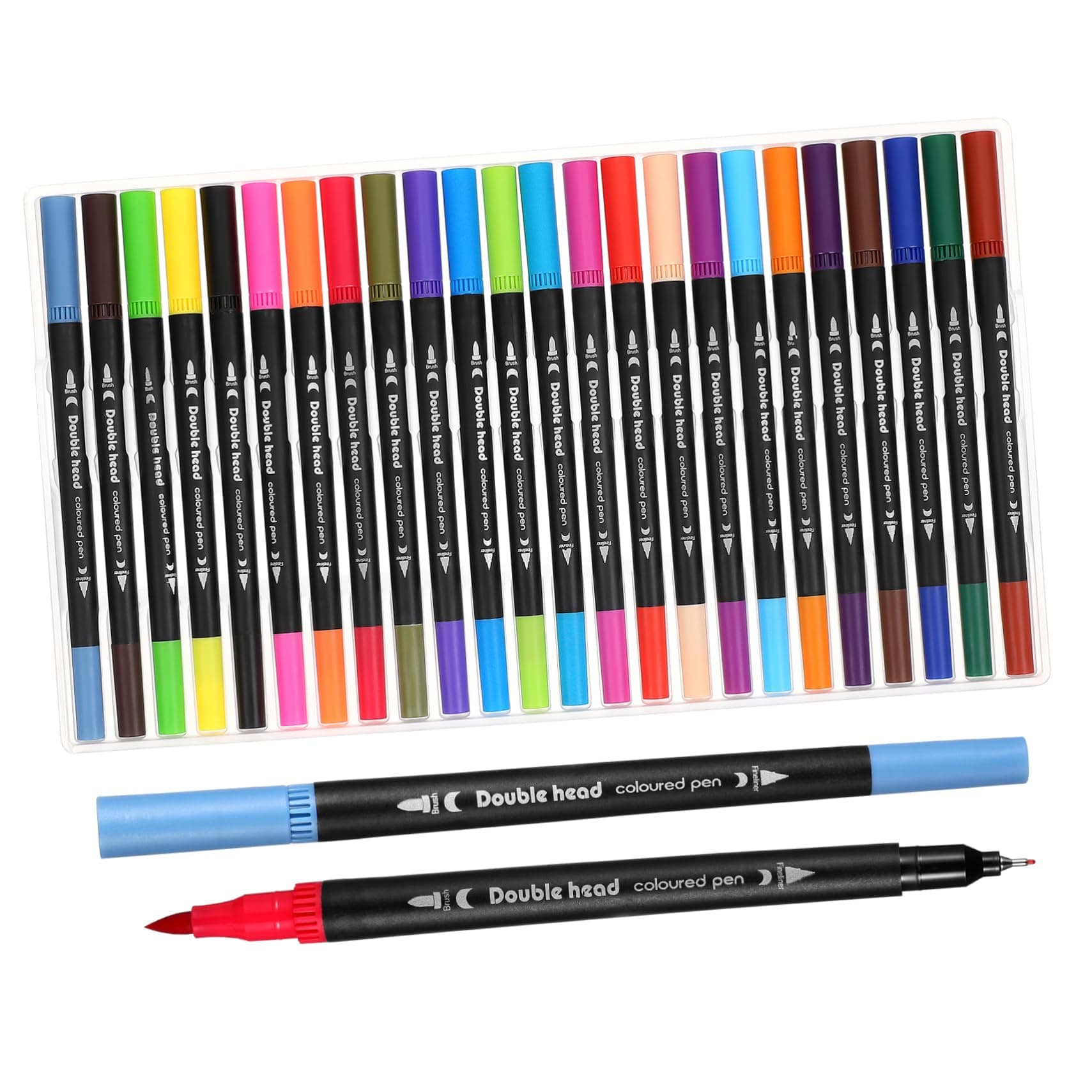 LIGHTAOTAO Lot de 24 stylos pinceaux aquarelle à double pointe marqueurs à base d'eau pour adults couleurs variées porta