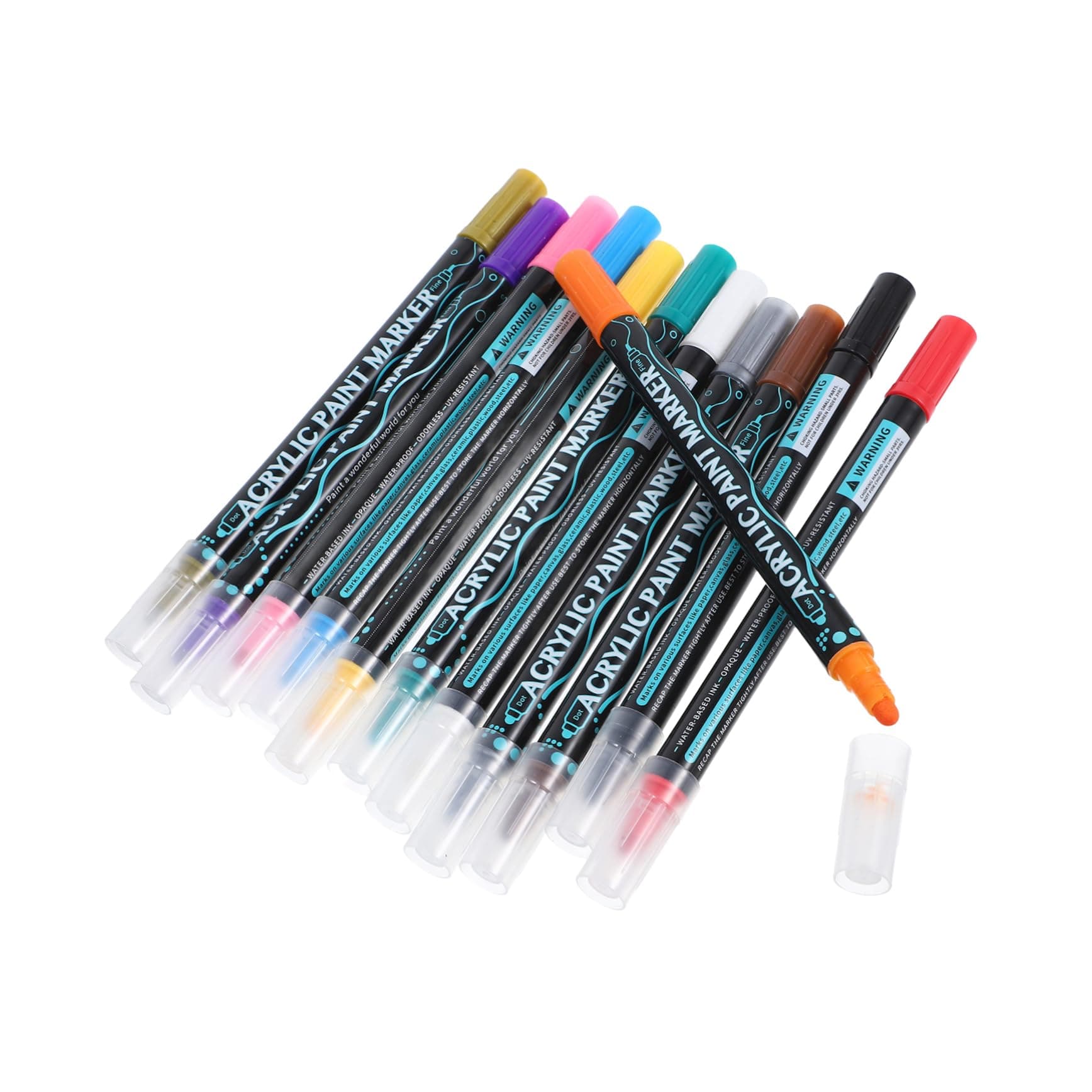 HOMSFOU Marqueurs Acryliques Double Pointe Non Toxiques Pour Artistes Bricolage Fournitures Creatives