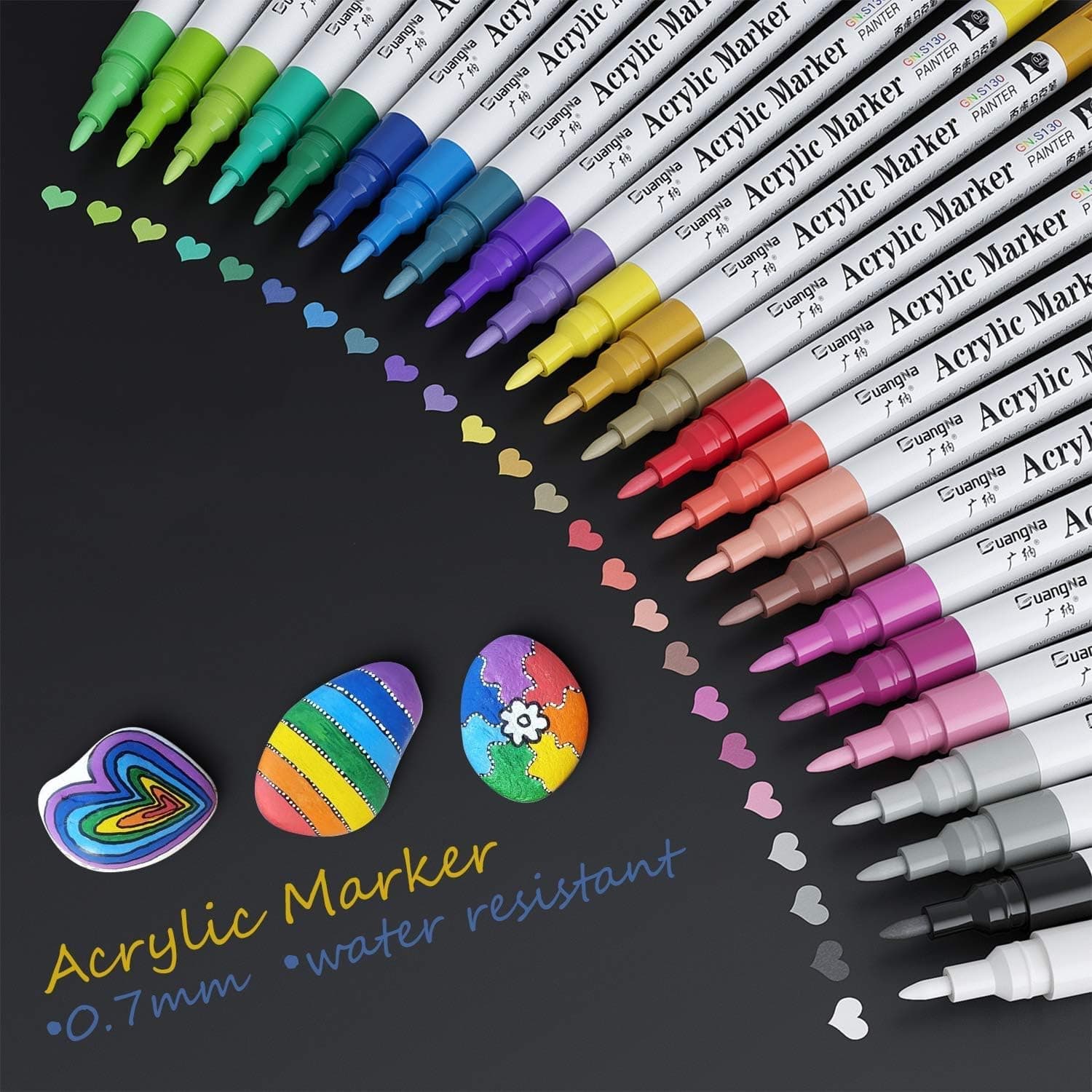 Stylos de peinture Baozun 24 Couleurs Acryliques Premium etanche pour peinture rupestre et artefacts civilized