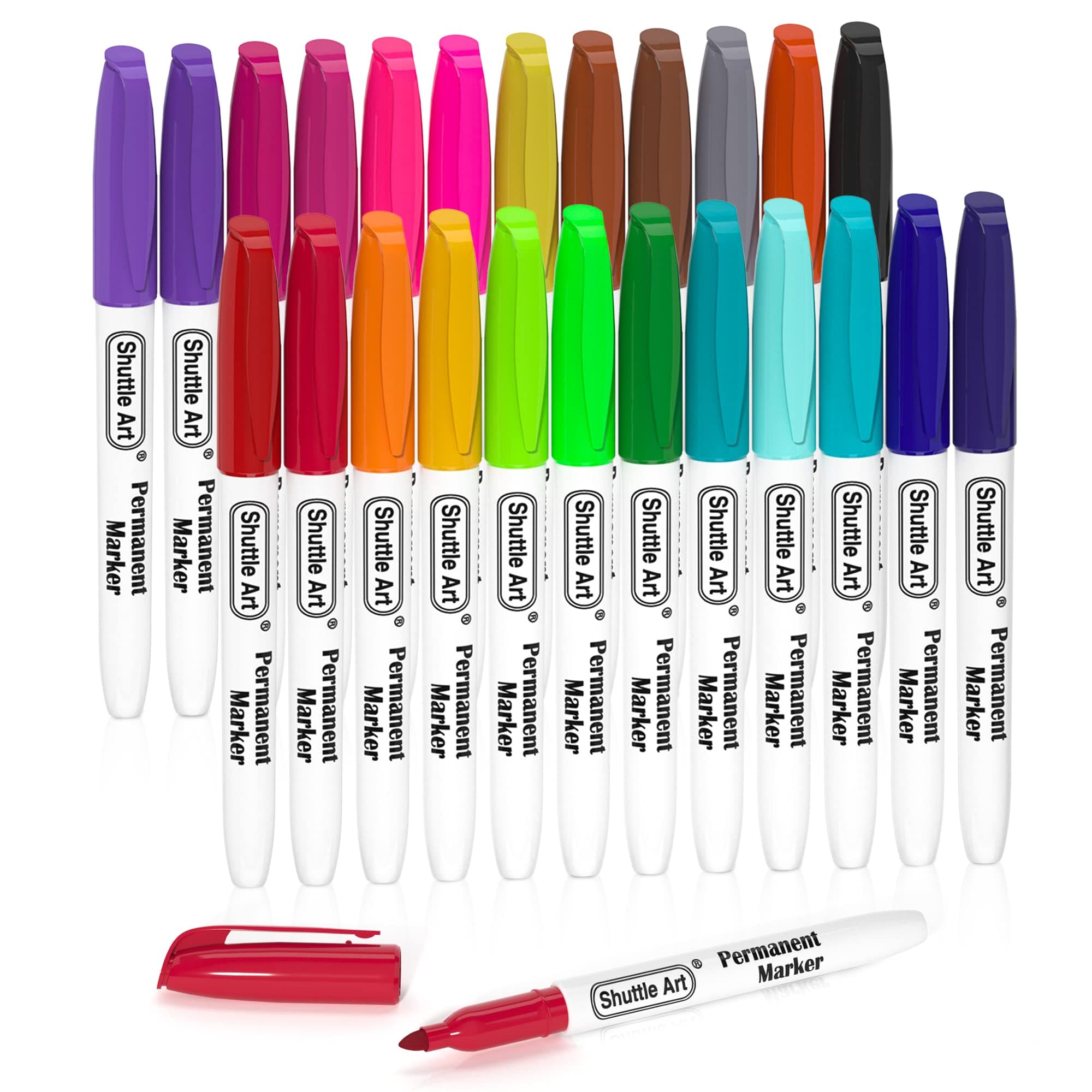 Marqueurs indélébiles shuttle art multicolores | Feutre permanent | Enfants | Coloriage et marquage sur plastique, verre