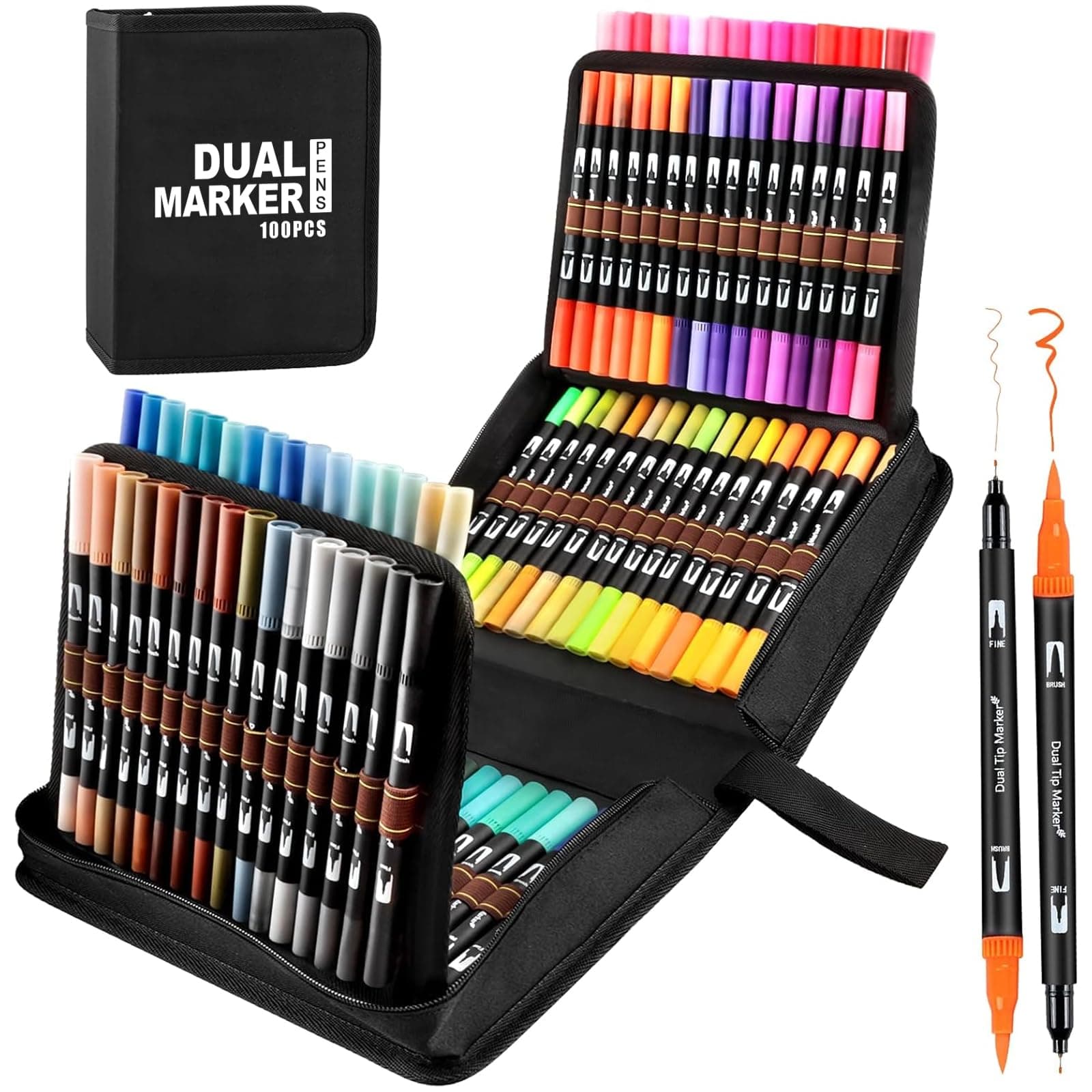 Gelanty Stylos Feutres Coloriage Adulte 168 Pièces, Lettrage et Calligraphie, Parfait pour Création Artistique, Dessin e