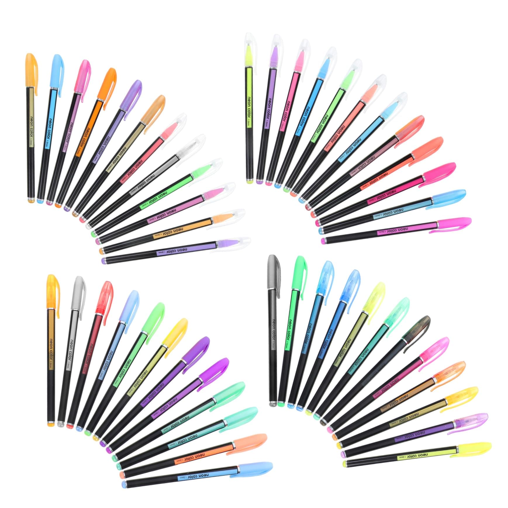 SHINEOFI Style fluorescents pour dessin | 48 pièces stylos gel colorés | Idéal pour artistes et étudiants | Marqueurs à