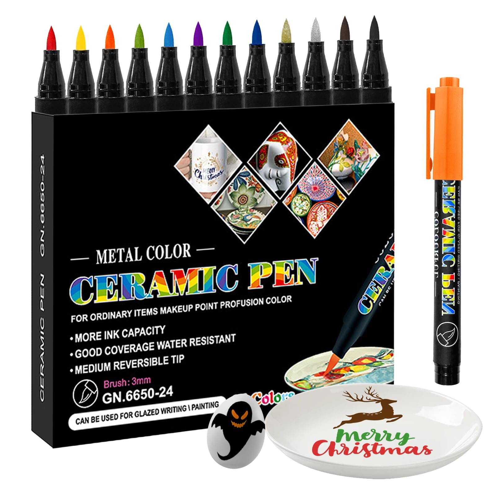 Marques Klerbesh Feutres Acryliques Couleurs pour Créations DIY et Décorations sur Pierre, Verre et Céramique (12)  
Mar