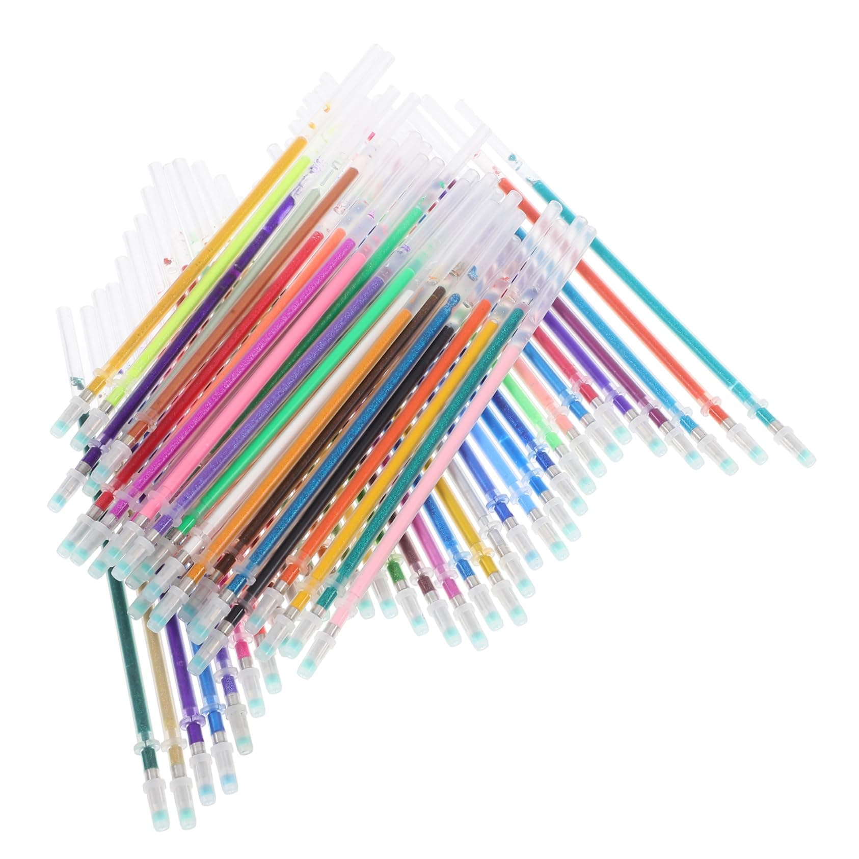 Veemoon Recharge de Stylos Gel Colorés Pailletés Pointe Fine Recharges d'Encre Fluorescente Art et Coloriage