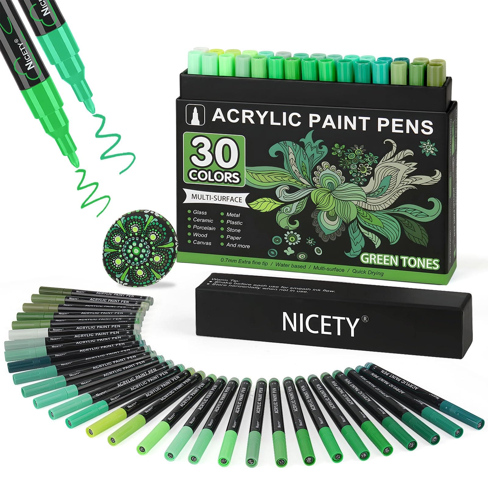 Marqueur acrylique Nicety 0,7mm vert pour verre bois toilecérame Siege de peinture acrylique