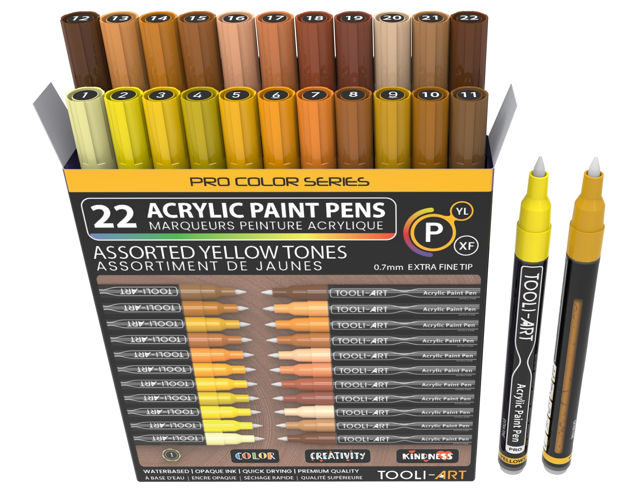 Marqueur acrylique Pro Color ensemble 22 pièces pointe 0,7 mm usage artistique et décoratif