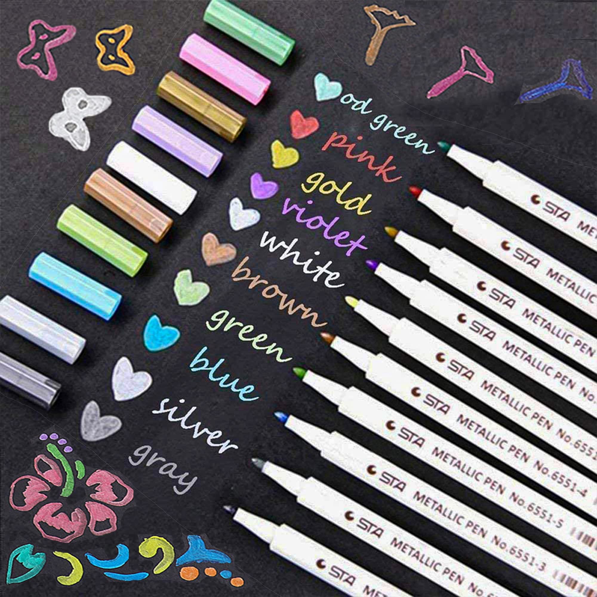 Marqueurs Métalliques Lypumso 10 Couleurs pour Scrapbooking et Peintures