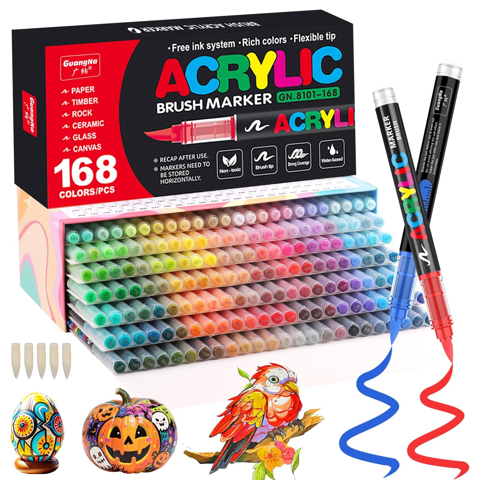 Funnasting 168 Couleurs Feutre Acrylique pour Arts & Crafts et Bricolage pour Adultes et Enfants Découvertes de Peinture