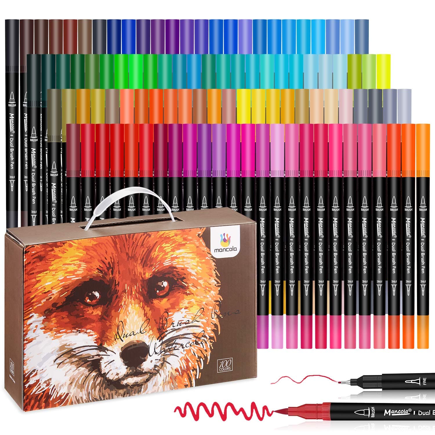 Stylos aquarelles MancoLA MA-100B pour adultes, feutres pointe fine pour coloriage et dessin professionnel, mandalas et