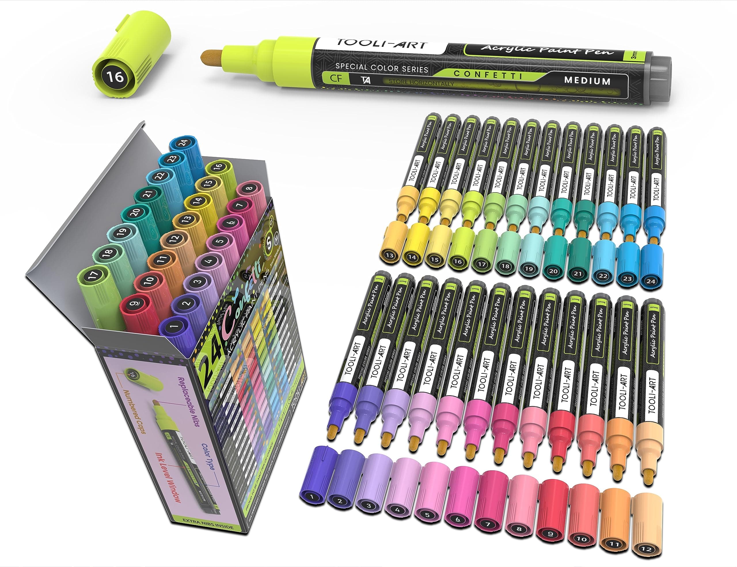 Marqueurs acrylique 3 mm non toxiques pour peinture Verre BoisMetalToilePoteriePlastique Projets bricolage Illustration